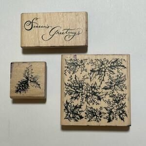 Festive Holiday Designs Rubber Stamp Set